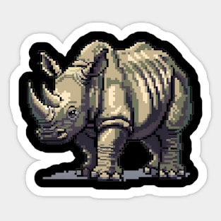 Rhinoceros in Pixel Form Sticker